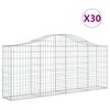 vidaXL Gabionen mit Hochbogen 30 Stk. 200x30x80/100cm Verzinktes Eisen