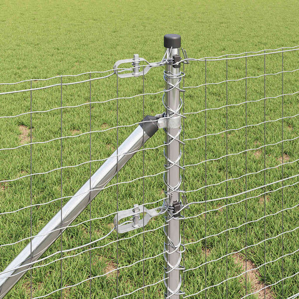 vidaXL Zaunpfosten Sonstiges 26 pcs Grau 3,2 x 3,2 x 60 cm Stahl