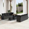 vidaXL Gartensofa-set mit Kissen 11 pcs Schwarz Poly-Rattan