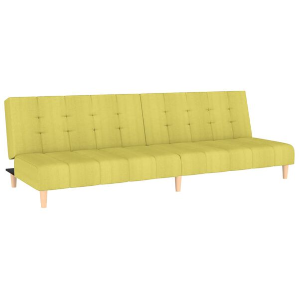 vidaXL Schlafsofa 2-Sitzer Gr&uuml;n Stoff