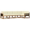 vidaXL Outdoor-Sofagarnitur mit Kissen 5 pcs Natur und Creme