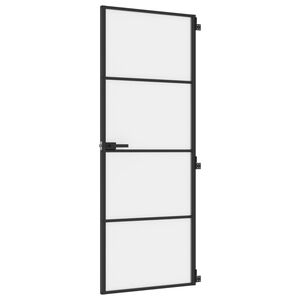 vidaXL Innent&uuml;r Schlank Schwarz 76x201,5 cm Hartglas und Aluminium