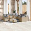 vidaXL Garten-Sofa-Set mit Kissen mit Kissen 13 pcs Beige und Hellgrau