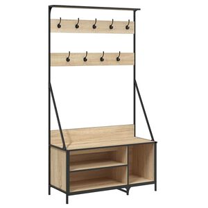 vidaXL Kleiderst&auml;nder mit Schuhablage Sonoma-Eiche 100x41x184 cm