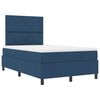 vidaXL Boxspringbett mit Matratze mit Kopfteil Blau 120 x 200 cm Stoff