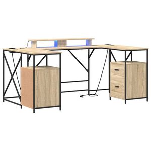 vidaXL Schreibtisch Sonoma-Eiche 182 x 101 x 87,5 cm Holzwerkstoff