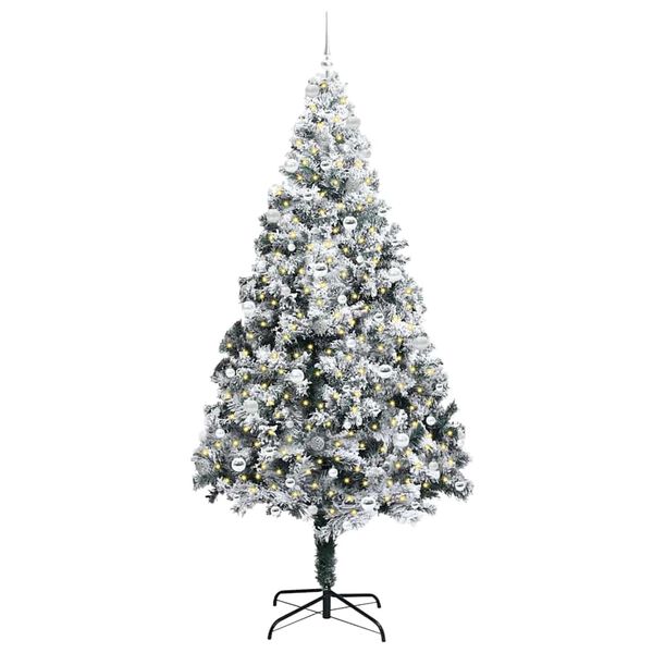 vidaXL K&uuml;nstlicher Weihnachtsbaum mit 300 LEDs mit St&auml;nder Wei&szlig; 240 cm