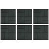 vidaXL Gehwegstein 6 pcs Schwarz 40,5 x 40,5 x 2 cm Gummi