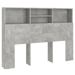 vidaXL Kopfteil mit Ablagen Betongrau 140x19x103,5 cm