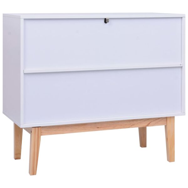 vidaXL Sideboard Wei&szlig; 88,5x40x80 cm MDF und Rattan