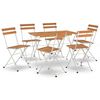vidaXL 7-tlg. Bistro-Set Klappbar Massivholz Akazie und Stahl