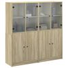 vidaXL B&uuml;cherschrank mit T&uuml;ren Sonoma-Eiche 136x37x142cm Holzwerkstoff