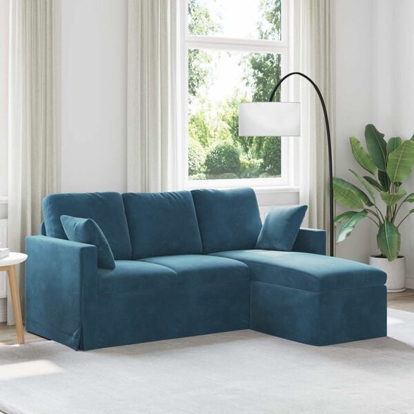 vidaXL Sofa Blau Gesamtabmessungen: 178 x 134 x 80 cm (B x T x H) Samt