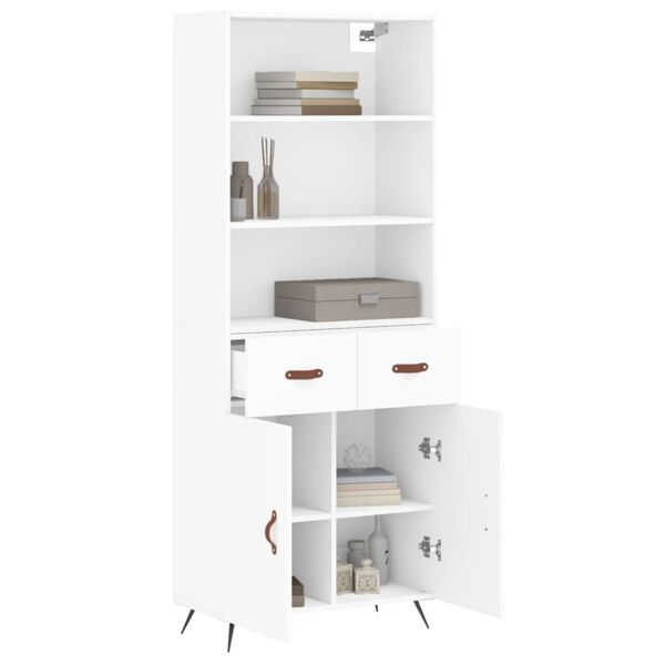 vidaXL Highboard Wei&szlig; 69,5x34x180 cm Holzwerkstoff