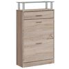 vidaXL Schuhschrank mit Schubfach & oberes Glasregal Holz Eichenoptik