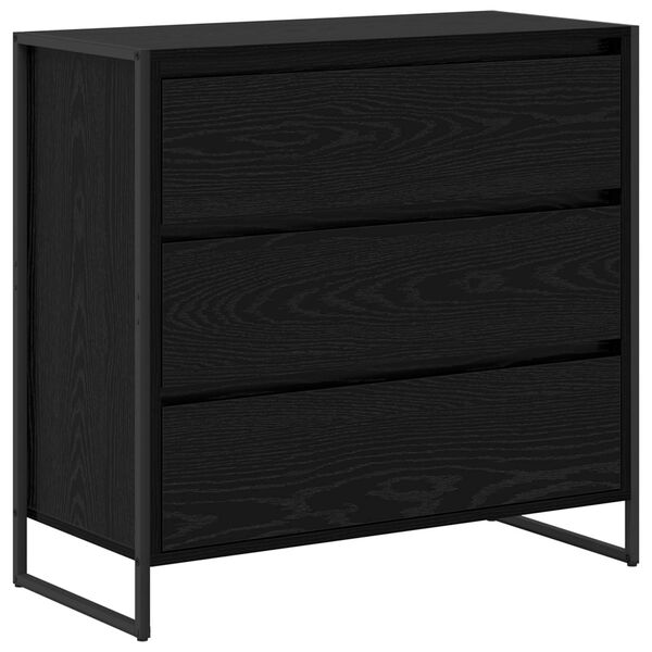 vidaXL Sideboard Schwarz Eichen-Optik 79 x 36 x 75.5 cm Holzwerkstoff