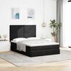 vidaXL Ottoman-Bett mit Matratzen & LEDs Schwarz 140x200 cm Samt