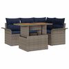 vidaXL Garten-Sofa-Set 5 stk. Grau und Marineblau