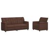 vidaXL Sofa-Set 2 pcs Braun Kunstleder