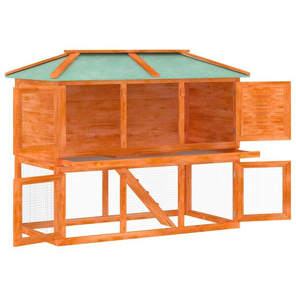 vidaXL Kleintier-/Kaninchenstall 2 Etagen Holz