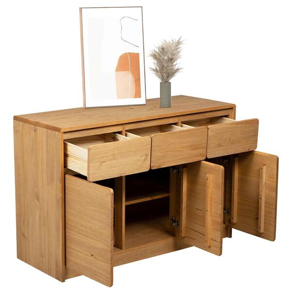 vidaXL Sideboard SAUDA Eiche-Optik 114x43x75,5 cm Kiefernholz