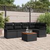 vidaXL Gartensofa-set mit Speicher 6 pcs Schwarz Poly-Rattan