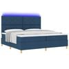 vidaXL LED Boxspringbett mit Matratze Blau 200 x 200 cm Stoff