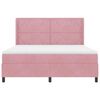 vidaXL Boxspringbett mit Matratze mit LED Rosa 180 x 200 cm Samt