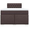 vidaXL Boxspringbett mit Matratze Dunkelbraun 120x190 cm Stoff