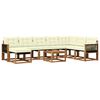 vidaXL Outdoor-Sofagarnitur mit Kissen 9 pcs Natur und Creme