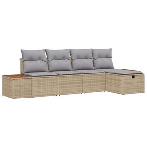 vidaXL Gartensofa-set 6 stk. Beige Poly-Rattan