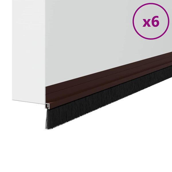 vidaXL Selbstklebende T&uuml;rb&uuml;rstendichtungen 6 pcs Braun 100 cm