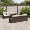 vidaXL Garten-Sofa-Set mit Kissen 7 pcs Braun Poly Rattan