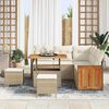 vidaXL Gartensofa-set mit Kissen 9 pcs Beige und Creme Poly-Rattan