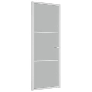 vidaXL Innent&uuml;r 76x201,5 cm Wei&szlig; Mattglas und Aluminium
