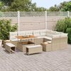 vidaXL Garten-Sofa-Set mit Kissen mit Speicher Beige Poly Rattan