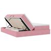 vidaXL Aufbewahrungsbett mit Matratze Rosa 200 x 200 cm Samt