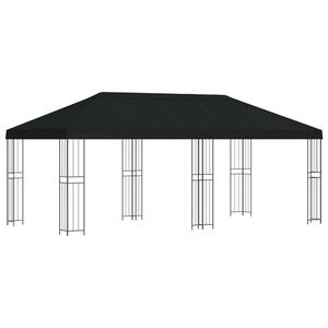 vidaXL Pavillon mit Seitenw&auml;nden 6 x 3 m Schwarz Polyester und Stahl