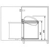 Hailo Schrank-Mülleimer Compact-Box Weiß 15 L Größe M 3555-001