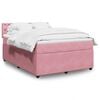 vidaXL Boxspringbett mit Matratze Rosa 140x200 cm Samt