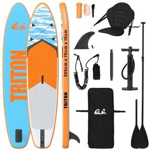 vidaXL SUP Board mit Sitz 2-in-1 TRITON 305 x 76 x 15 cm Blau f&uuml;r