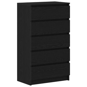 vidaXL Schubladenschrank Schwarz Eichen-Optik 60x36x103 cm