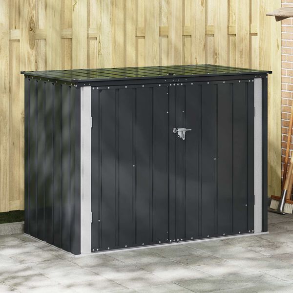 vidaXL Gartenlagerbox Schwarz 151,5 x 82 x 110,5 cm Stahl