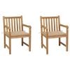 vidaXL Gartenst&uuml;hle 2 Stk. mit Beige Kissen Massivholz Teak
