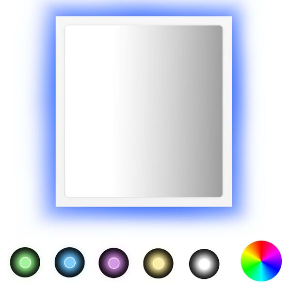 vidaXL LED-Badspiegel Weiß 40x8,5x37 cm Acryl