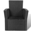 vidaXL 4-tlg. Garten-Lounge-Set mit Kissen Poly Rattan Schwarz