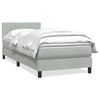 vidaXL Boxspringbett mit Matratze Hellgrau 80x220 cm Samt