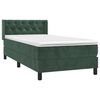 vidaXL Boxspringbett mit Matratze Dunkelgr&uuml;n 80x200 cm Samt