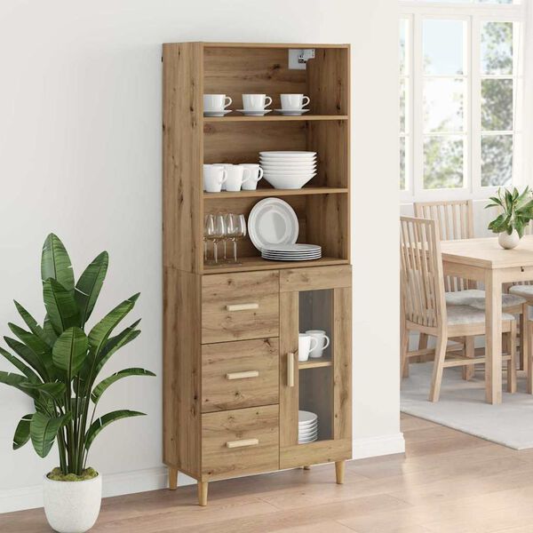 vidaXL Highboard Artisan-Eiche 69,5 x 34 x 180 cm Holzwerkstoff