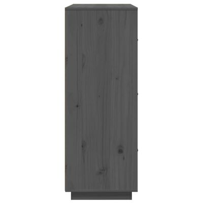 vidaXL Highboard Grau 67x40x108,5 cm Massivholz Kiefer